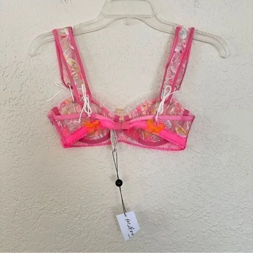 For Love & Lemons Electric Fields Pink Embroidery